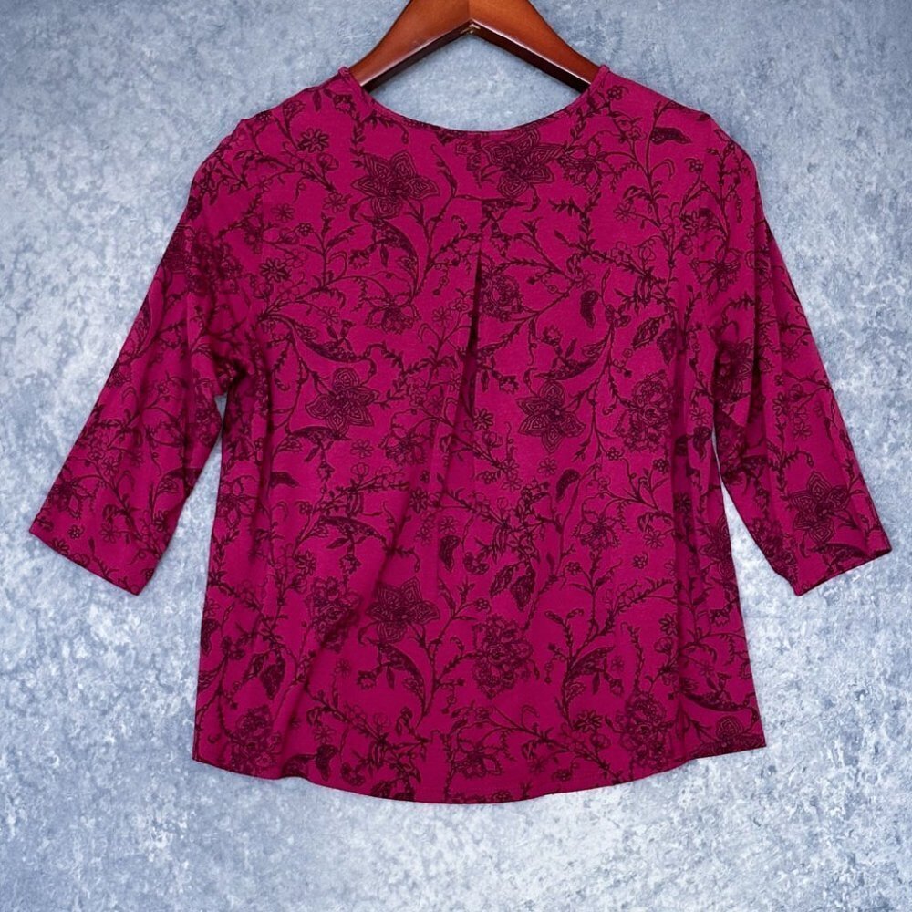 J Jill Wearever Collection Magenta Tunic Top, Sz S - Picture 2 of 3